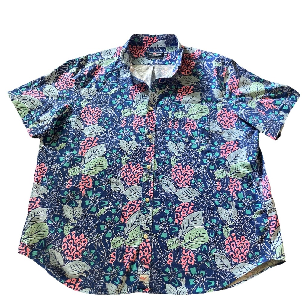 Vineyard Vines Classic Fit Mens 2XL Murray Short Sleeve Shirt Hawaiian Floral